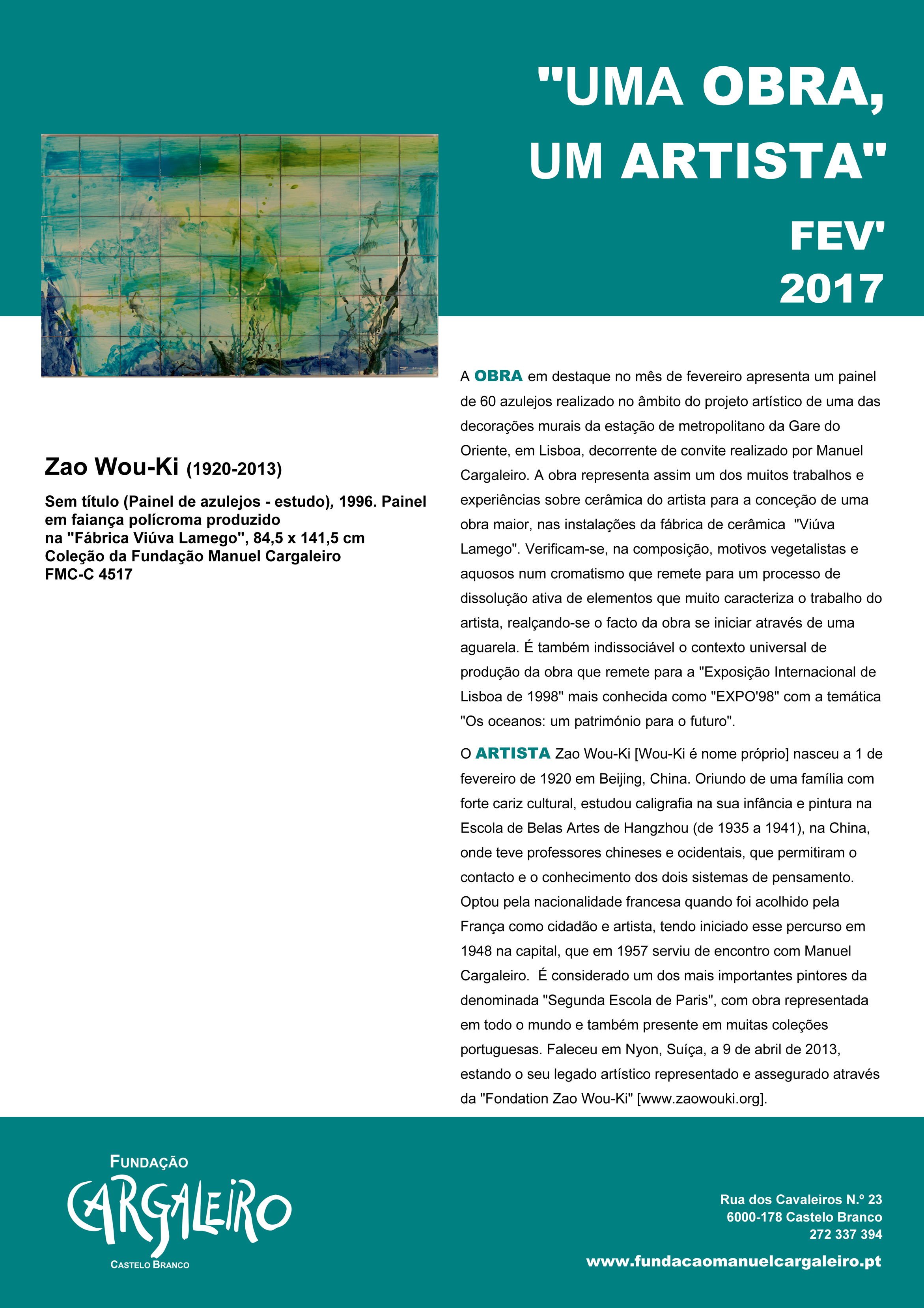 Imagem Evento - Umaobraumartista FEV 2017 Pcrs